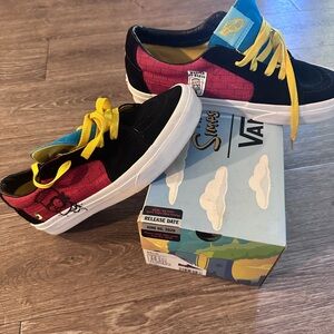 Vans Low-Top Black Pink Yellow Skate Sneakers